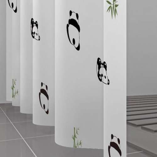 全新熊貓浴簾--浴帘--高200cm x 濶200 cm--連膠環--59元--高和濶可自行裁剪--上水火...