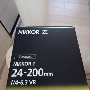 Nikon Z 24-200 f/4-6.3 VR 行貨 （吉盒一個）