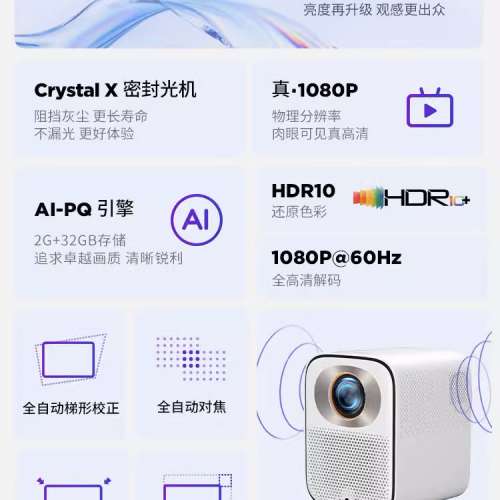 LENOVO 小新100GT 1080P投影機連原裝腳座