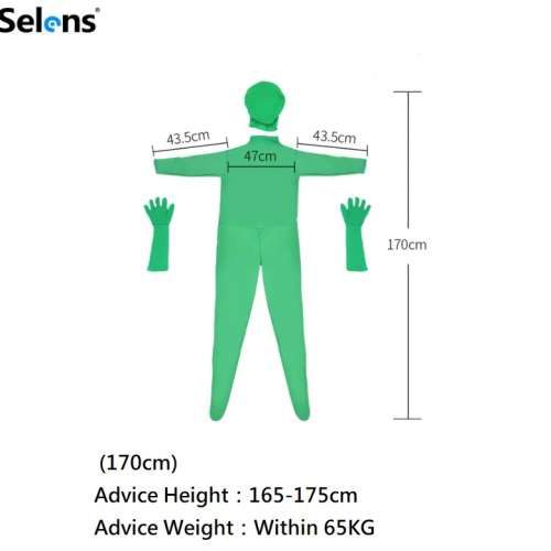 Selens Chromakey Body Suit Full Body Green Screen Suit 後期全身分離式綠幕衣