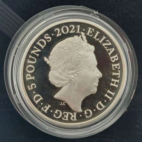 2021 QUEENS 95th BIRTHDAY SILVER PIEDFORT &pound;5 IN CASE OF ISSUE WITH COA/2安士...