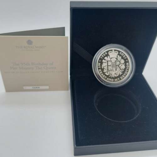 2021 QUEENS 95th BIRTHDAY SILVER PIEDFORT &pound;5 IN CASE OF ISSUE WITH COA/2安士...