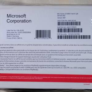 Microsoft Windows Home 10 64Bit French 1pk Licence Key & DVD Install Disk (賣...
