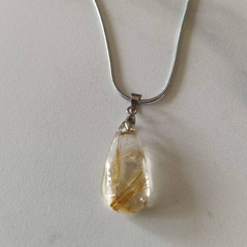 純天然黃發晶吊墜