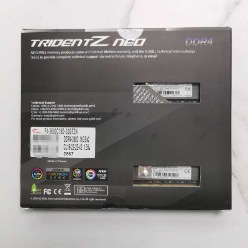 G.Skill Trident Z Neo RGB DDR4 3600 32GB Kit (2x16GB) (F4-3600C18D-32GTZN) RAM