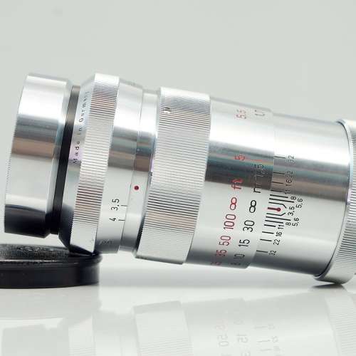 極罕見紅三角 Schneider Xenar 135mm f3.5, West Germany (黃銅重版, 18葉, 接近90...