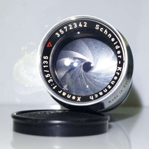 極罕見紅三角 Schneider Xenar 135mm f3.5, West Germany (黃銅重版, 18葉, 接近90...