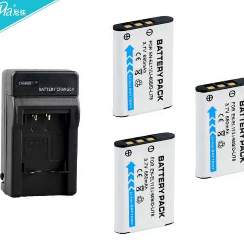 NIJIA NP-BY1 Lithium-Ion Battery With Charger 代用鋰電池連充電機(3.7V, 680mAh)