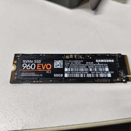 Samsung Nvme SSD 960 EVO 500GB M.2