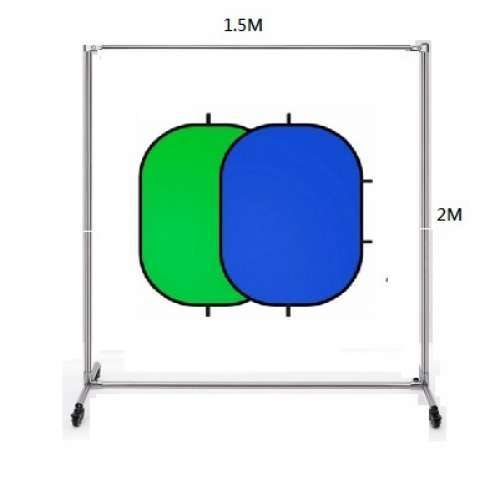 150cm(H) X 200cm(W) Stainless Steel Stand With Screen Background 不鏽鋼滾輪龍...