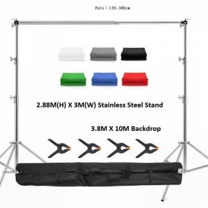 2.88M(H) X 3M(W) Stainless Steel Stand With Studio Support Backdrop 不鏽鋼龍門...
