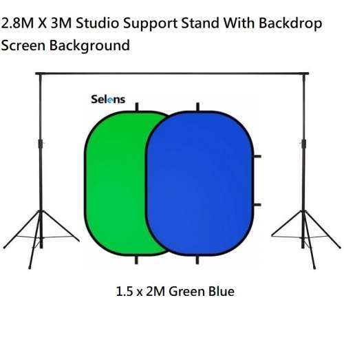 Selens 2.8m(H) X 3m(W) Studio Support Stand With 1.5m(W) x 2m(H) 龍門架連可折...