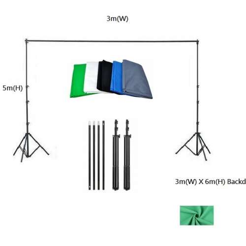 5m(H) X 3m(W) Studio Support Stand With Studio Support Backdrop - 大型龍門架連...