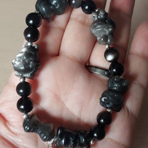 全新 
銀曜多寶手串       15 - 16 mm