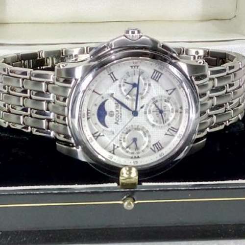 Accurist 石英 萬年曆,多功能鋼帶腕錶