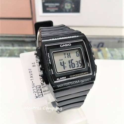 Montres Company 香港註冊公司(32年老店) 卡西歐 CASIO 七年電池壽命 黑色 W-215H-1...