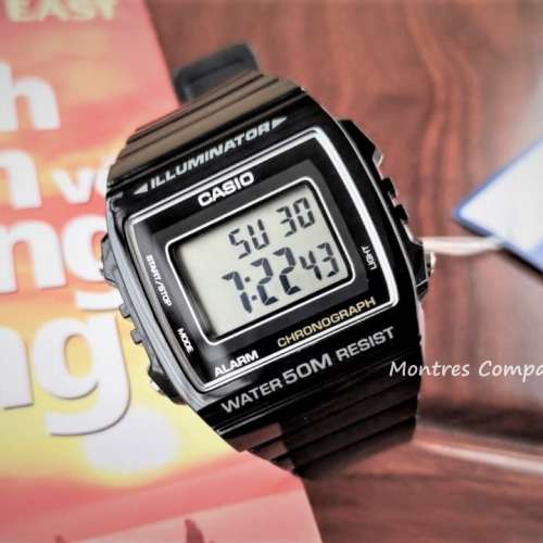 Montres Company 香港註冊公司(32年老店) 卡西歐 CASIO 七年電池壽命 黑色 W-215H-1...