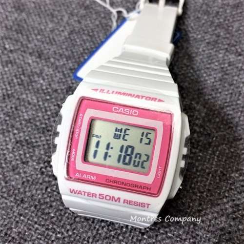 Montres Company 香港註冊公司(32年老店) 卡西歐 CASIO 七年電池壽命 白色粉紅 W-2...