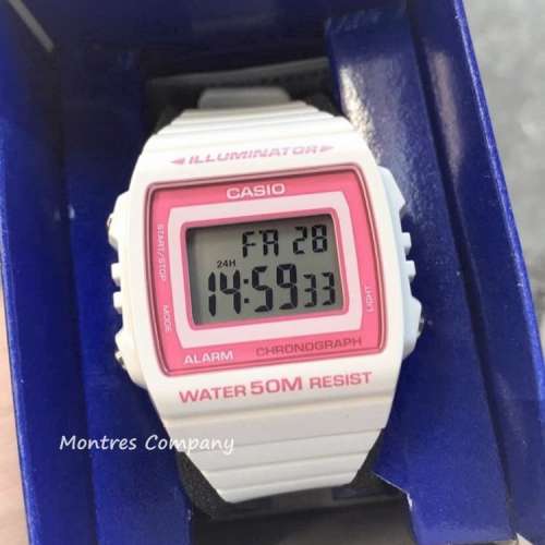 Montres Company 香港註冊公司(32年老店) 卡西歐 CASIO 七年電池壽命 白色粉紅 W-2...