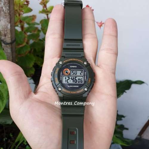 Montres Company 香港註冊公司(32年老店) 卡西歐 CASIO 防水 W-216H W-216H-3B 綠...