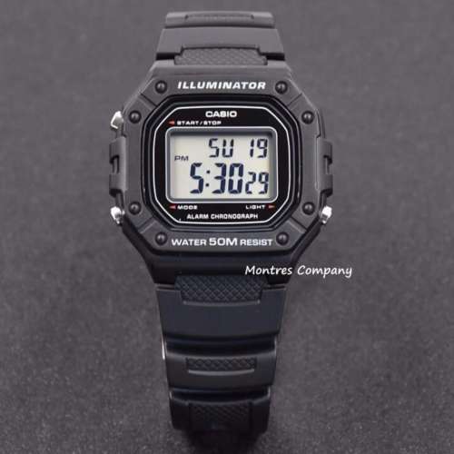 Montres Company 香港註冊公司(32年老店) 卡西歐 CASIO W-218H W-218H-1A 七年電池...