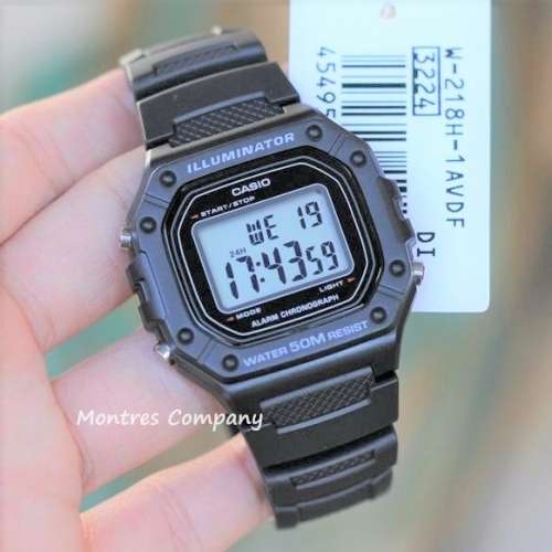 Montres Company 香港註冊公司(32年老店) 卡西歐 CASIO W-218H W-218H-1A 七年電池...