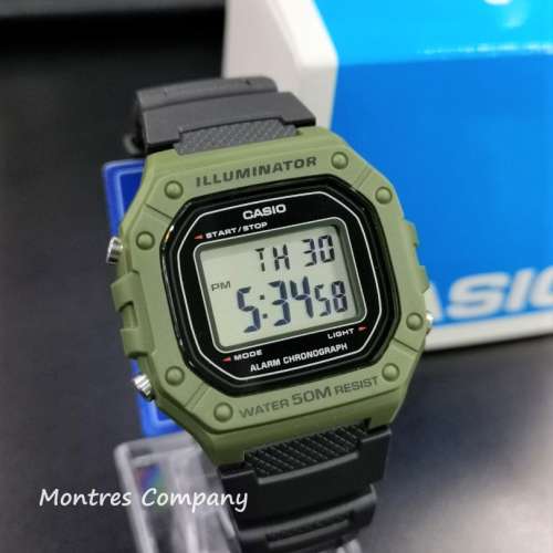 Montres Company 香港註冊公司(32年老店) 卡西歐 CASIO W-218H-3A 七年電池壽命 運...