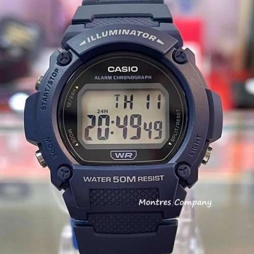 Montres Company 香港註冊公司(32年老店) 卡西歐 CASIO W-219H-2A 復古錶 藍色 七年...