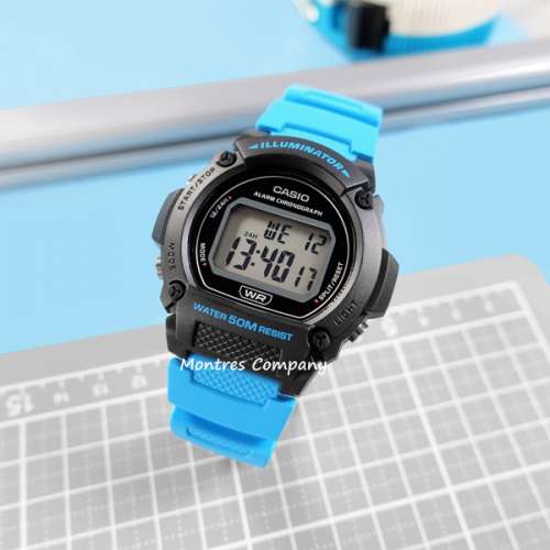 Montres Company 香港註冊公司(32年老店) 卡西歐 CASIO W-219 W-219H-2A2 復古錶 藍...