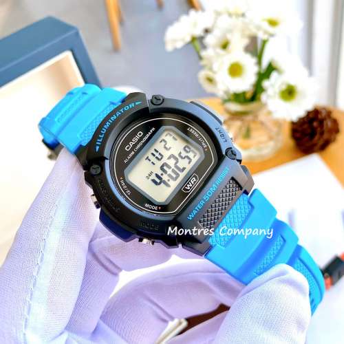 Montres Company 香港註冊公司(32年老店) 卡西歐 CASIO W-219 W-219H-2A2 復古錶 藍...