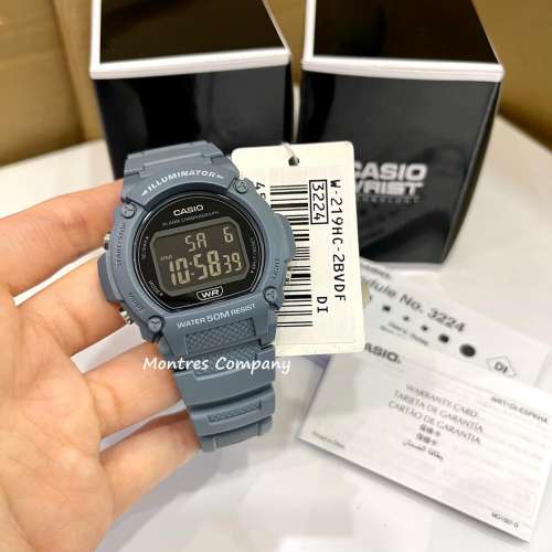 Montres Company 香港註冊公司(32年老店) CASIO 卡西歐 W-219HC W-219HC-2B 七年電...