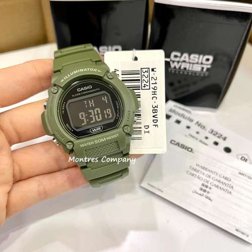 Montres Company 香港註冊公司(32年老店) CASIO 卡西歐 W-219 W-219HC-3B 七年電池...
