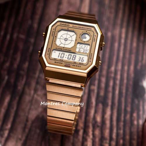Montres Company 香港註冊公司 (32年老店) 卡西歐 CASIO 防水 不鏽鋼錶帶 A130WEG-9...