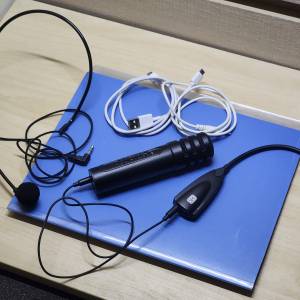 大埔only】電腦錄音用品 3件不散賣 (頭戴式單邊咪、電容咪、USB聲卡)