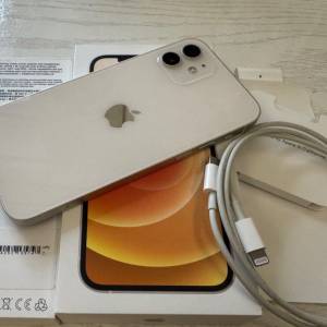 (香港行貨) iPhone 12 白色 128GB 6.1吋 全原裝 無花完美 99.9% new有原裝盒 with ...