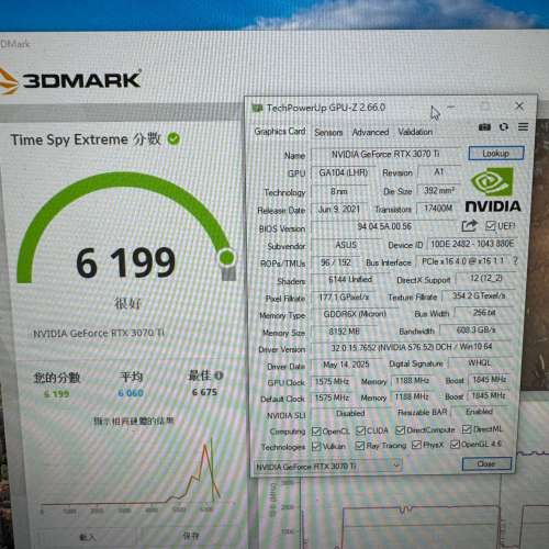 ASUS ROG RTX3070TI O8G GAMING 🔥內有3D MARK跑分圖~ 🔥7日保養🔥實體店交收 🔥需...