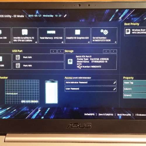Asus UX410U/13.3”LED/i5-7200U 2.50GHz/8GB DDR4 Ram/128 SSD+500GB HDD/96%New NB