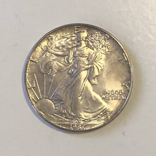 1987年美國美元 1元 行走女神 1oz  1盎司 銀幣 鷹揚