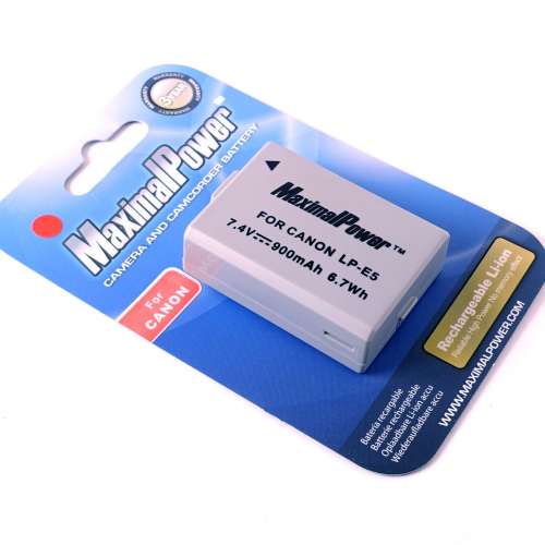 Maximal Power 900mAh LPE5 代用電池 Generic Battery for Canon LP-E5