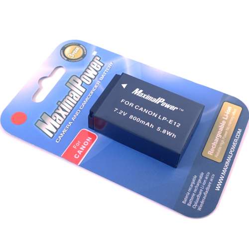 Maximal Power 800mAh LPE12 代用電池 Generic Battery for Canon $90 充電器 Char...