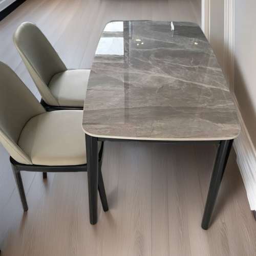 🆕🥂「特價Special Offer」歐款岩板實木腳飯餐桌椅 slate solid wood table dining...