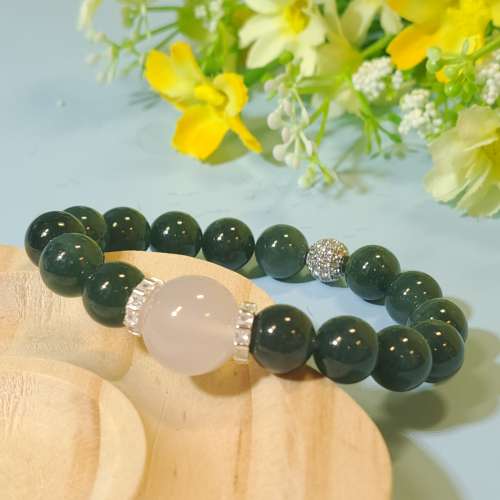 14CM藍水翡翠白瑪瑙手串