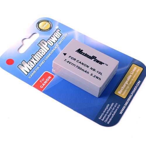 Maximal Power 700mAh NB10L 代用電池 Generic Battery for Canon $90/充電器 Char...