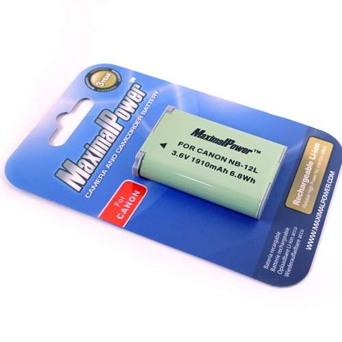 Maximal Power 1910mAh Li-ion NB12L 代用電池 Generic Battery for Canon NB-12L