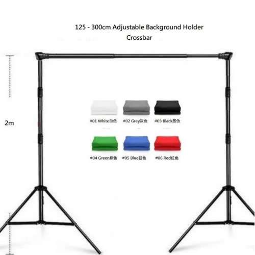 2.4m(H) X 3m(W) Portable Adjustable Studio Support Stand With 3M Series Backdrop