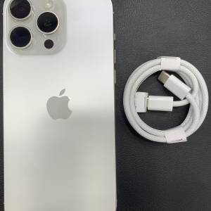 99%New iPhone 15 Pro Max 256GB 白色 Apple Care+至2025-10-27電池效能93%香港行貨...