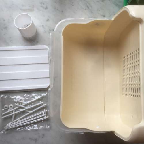 $80 100%全新 未用過 有蓋 防塵 柸子 茶具 瀝水器 (自帶瀝水盤)