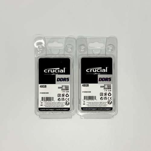 [99%新][水貨] Crucial Laptop RAM SO-DIMM DDR5 5600MHz 48GB*2