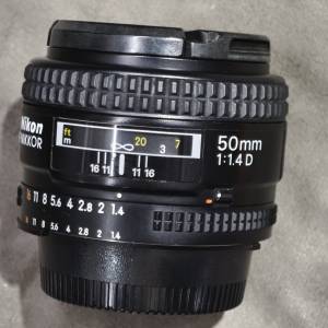 Nikon 50/1.4 AF D 尼康 50mm 50 冇盒冇單冇證冇罩 90%-95% new 鏡片通透冇花冇霉微...