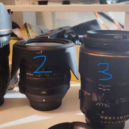 放八支原廠及副廠NIKON AF AFD或手動對焦變焦鏡=$300(最平個支135mm Q鏡計)